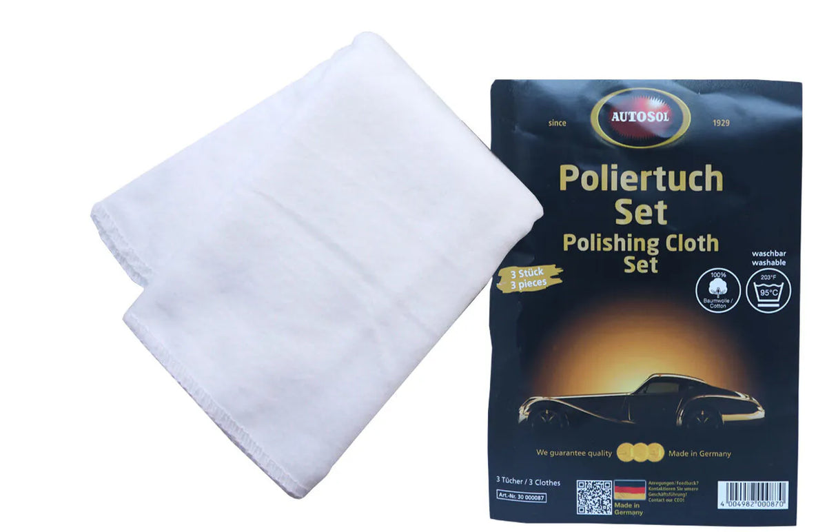 AUTOSOL® Poliertuch 3er Set - 100% Baumwolle