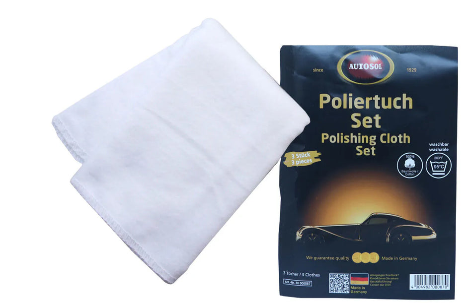 AUTOSOL® Poliertuch 3er Set - 100% Baumwolle