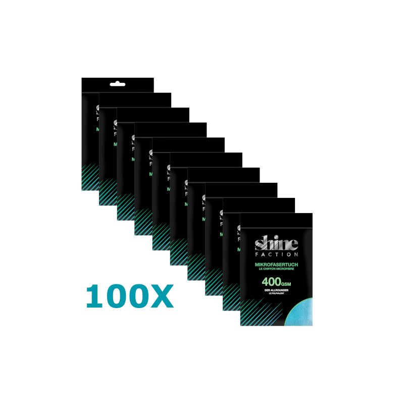 SHINE Faction Mikrofasertuch Auto, Hellblau, 40 x 40 cm