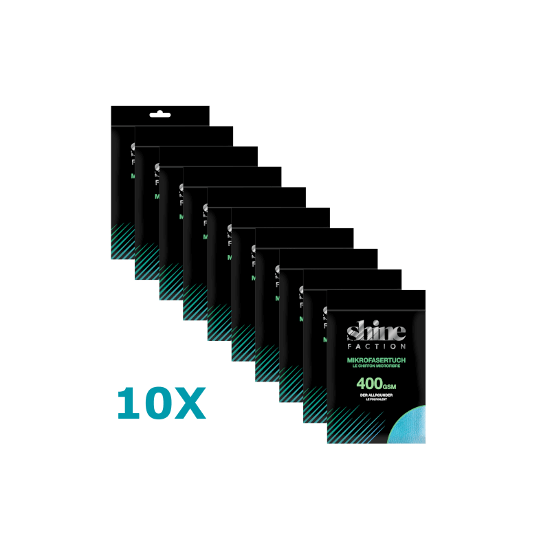 SHINE Faction Mikrofasertuch Auto, Hellblau, 40 x 40 cm