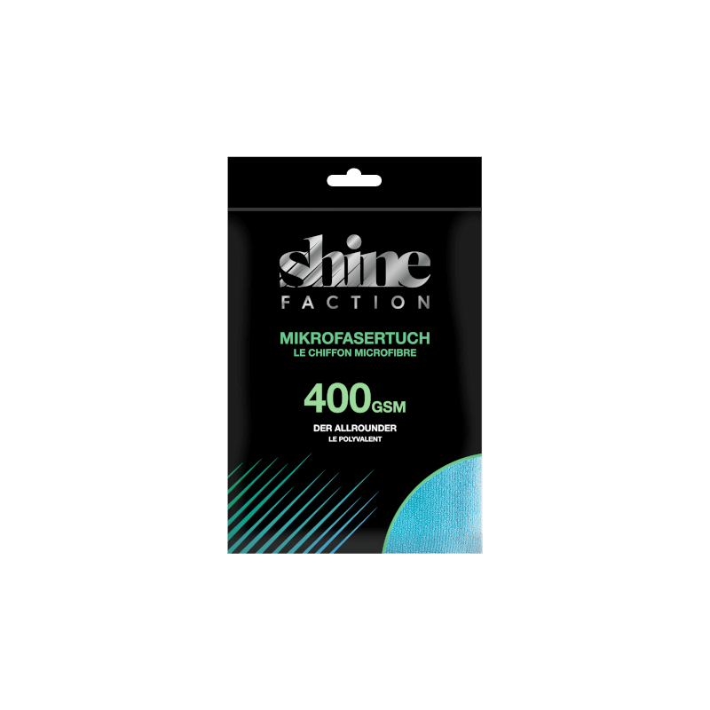 SHINE Faction Mikrofasertuch Auto, Hellblau, 40 x 40 cm 